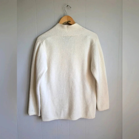 Braunstyle Wool Angora‎ Grandpa Cardigan  White size Large Oversized Granola - Picture 2 of 6